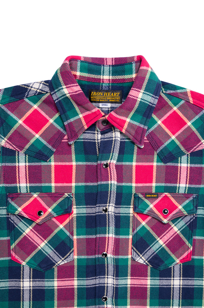 Iron Heart IHSH-336 Ultra Heavy Flannel Crazy Check Western Shirt - Image 4