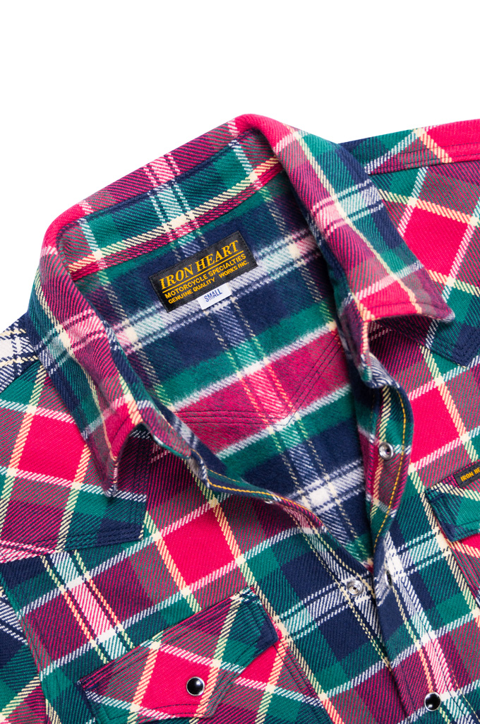 Iron Heart IHSH-336 Ultra Heavy Flannel Crazy Check Western Shirt - Image 5