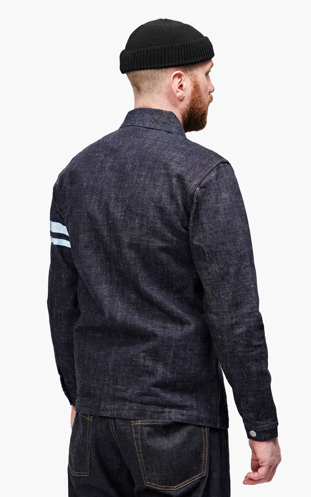 Momotaro 03-087 16oz Selvedge Texture Denim Jacket Indigo - Image 7