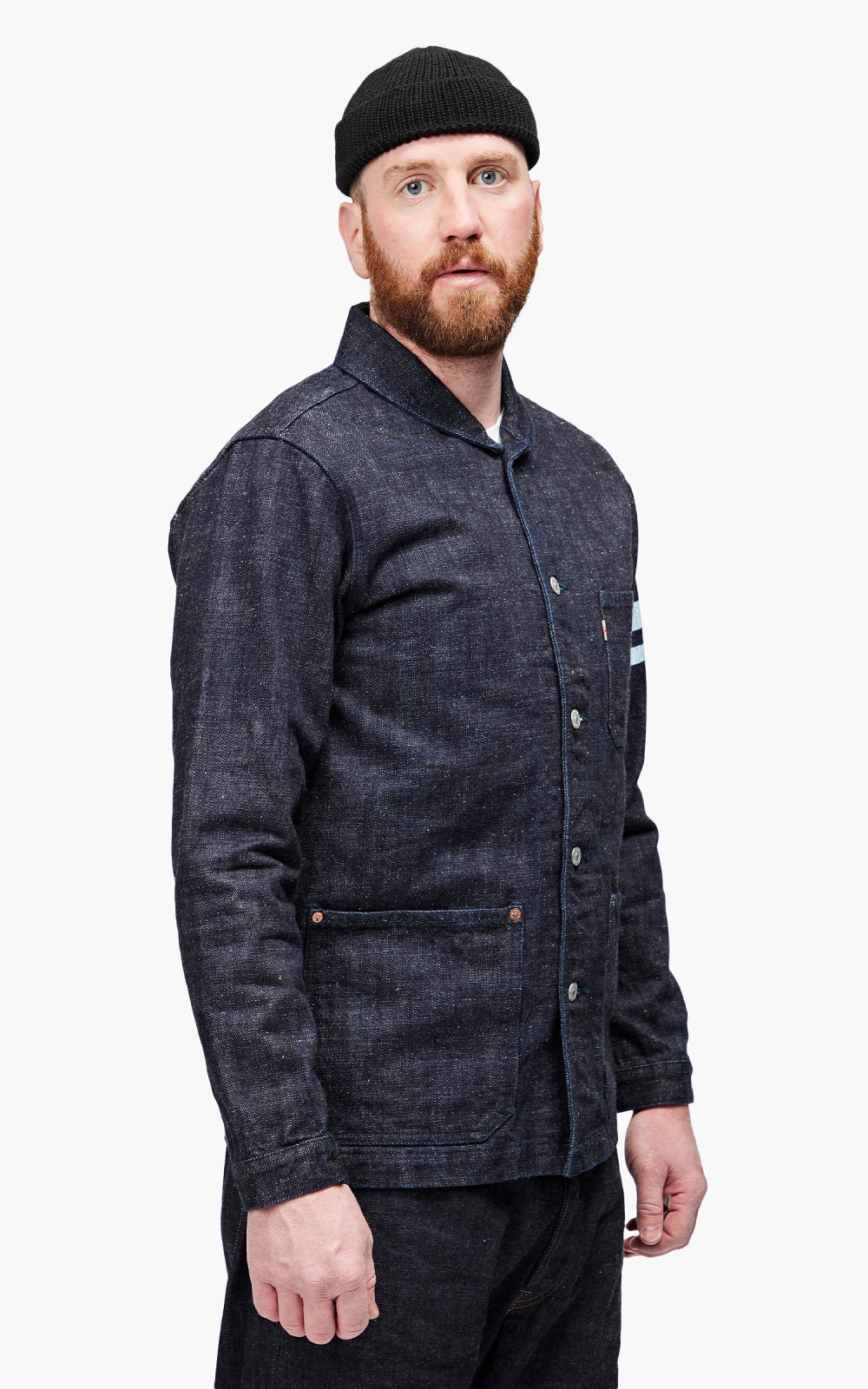 Momotaro 03-087 16oz Selvedge Texture Denim Jacket Indigo - Image 8