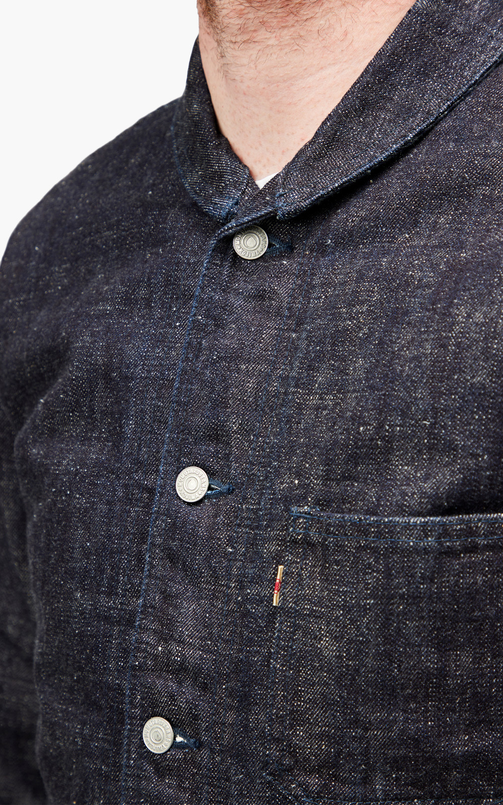Momotaro 03-087 16oz Selvedge Texture Denim Jacket Indigo - Image 5
