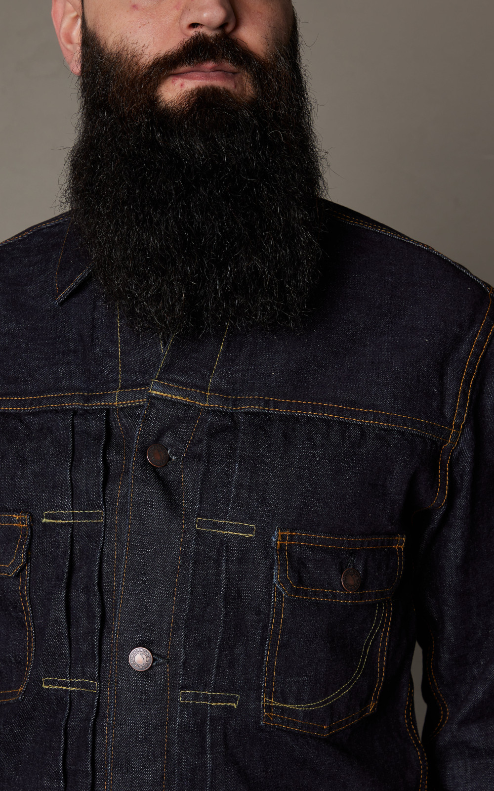 Momotaro MJ2103 14.7oz Zimbabwe Cotton Selvedge Denim Double Pocket Jacket - Image 16