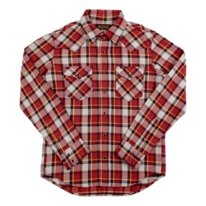 Iron Heart IHSH-340-RED Ultra Heavy Flannel Classic Check Western Shirt
