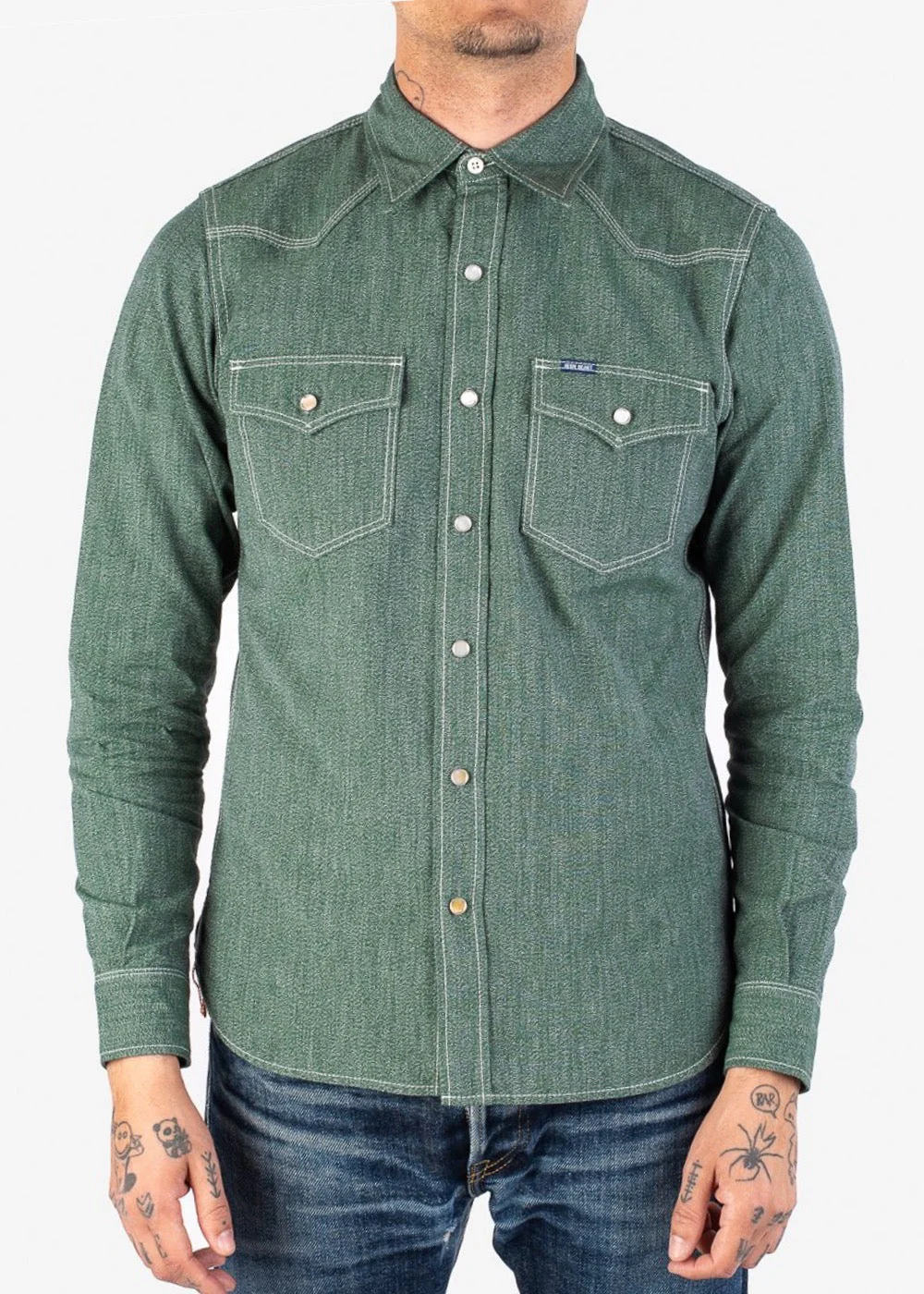 Iron Heart IHSH-289 Mock Twist Selvedge Chambray Western Shirt - Image 17