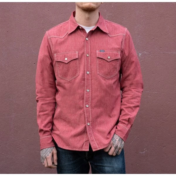 Iron Heart IHSH-289 Mock Twist Selvedge Chambray Western Shirt - Image 19
