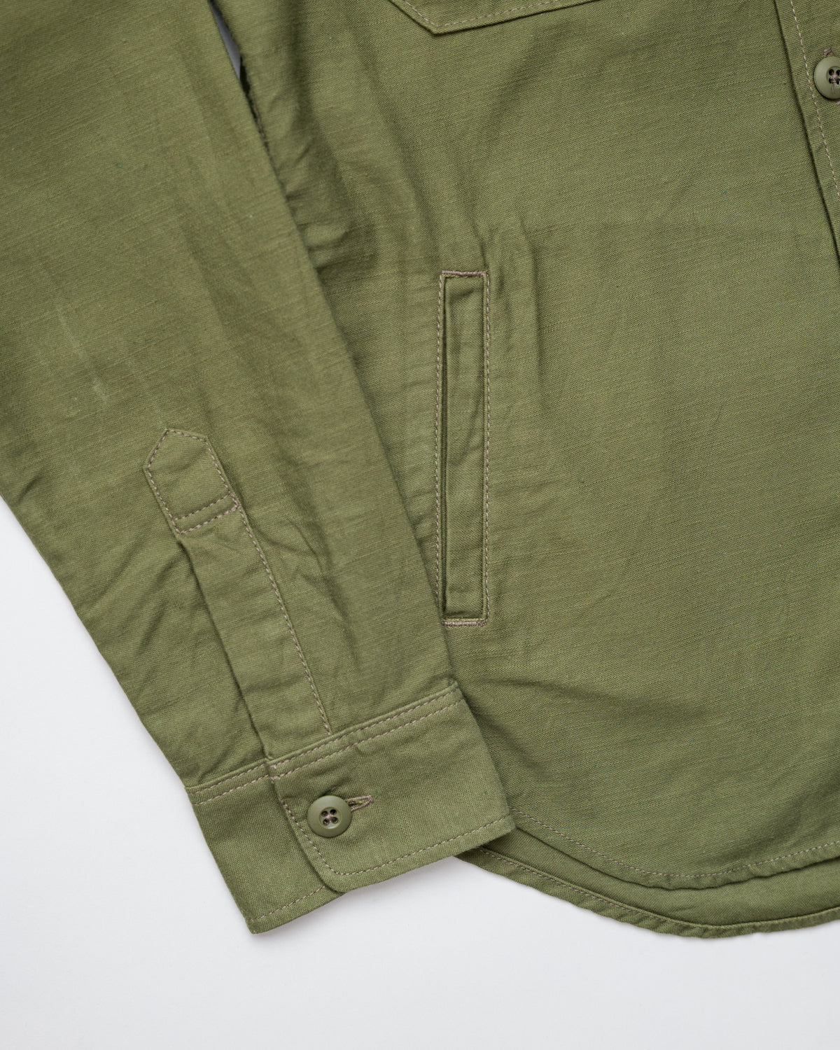 Iron Heart IHSH-328-GRN (FW22) 7oz Back Satin Military CPO Shirt - Image 6