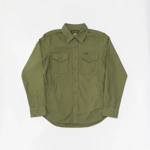 Iron Heart IHSH-328-GRN (FW22) 7oz Back Satin Military CPO Shirt
