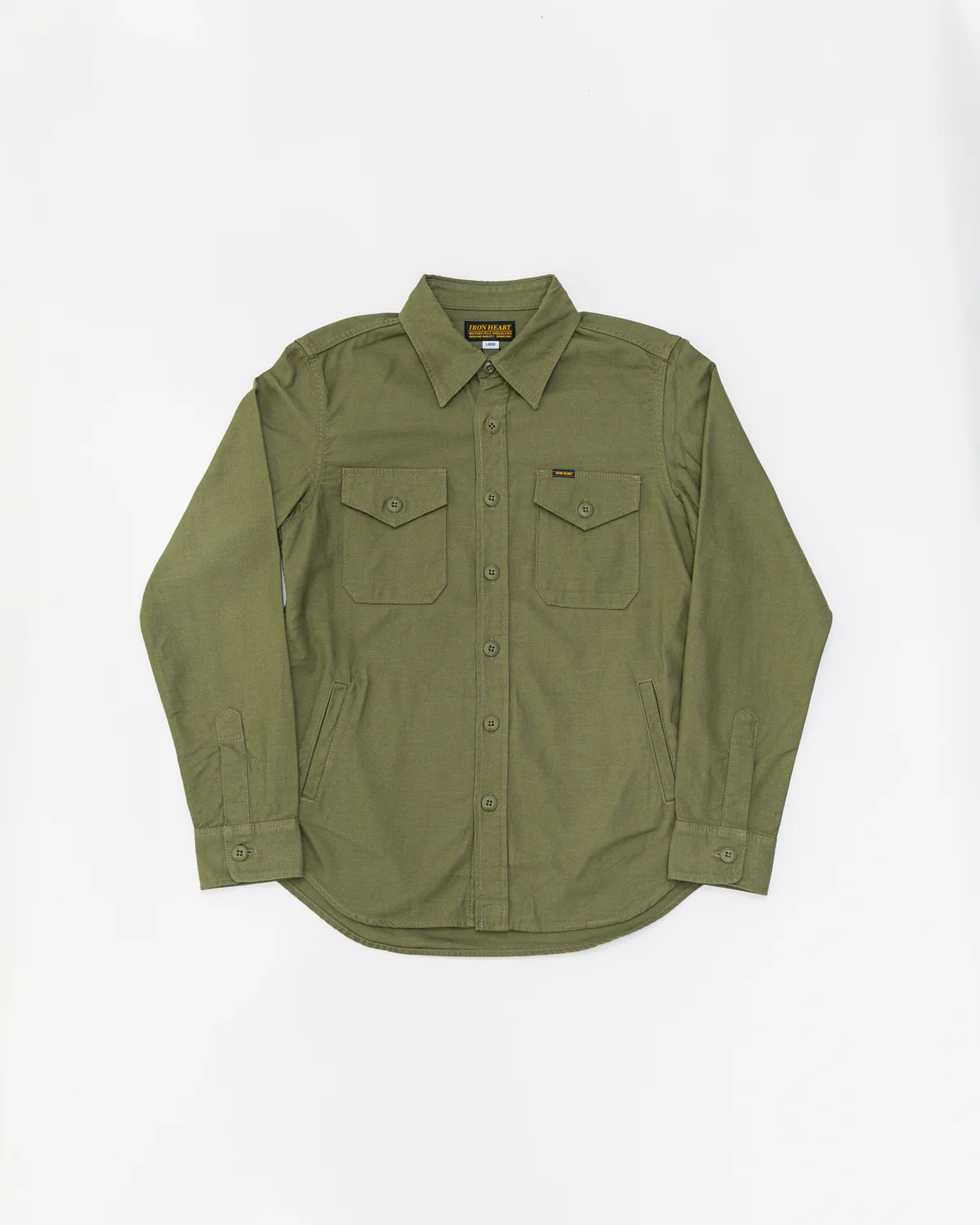 Iron Heart IHSH-328-GRN (FW22) 7oz Back Satin Military CPO Shirt