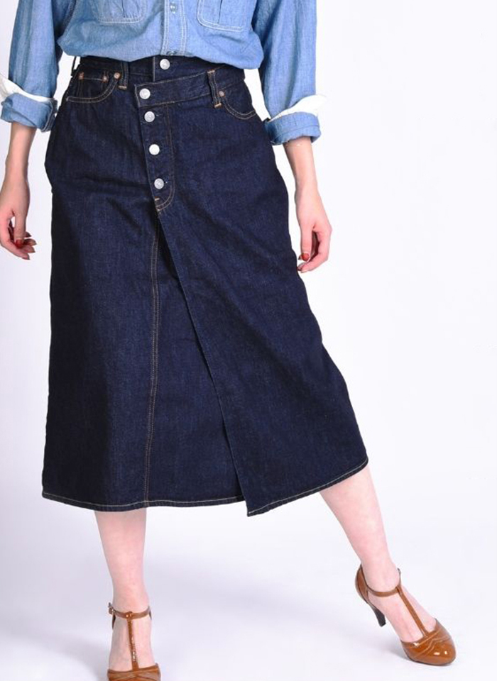 Momotaro SK0103-2 12oz Denim Rolled Skirt - Image 10
