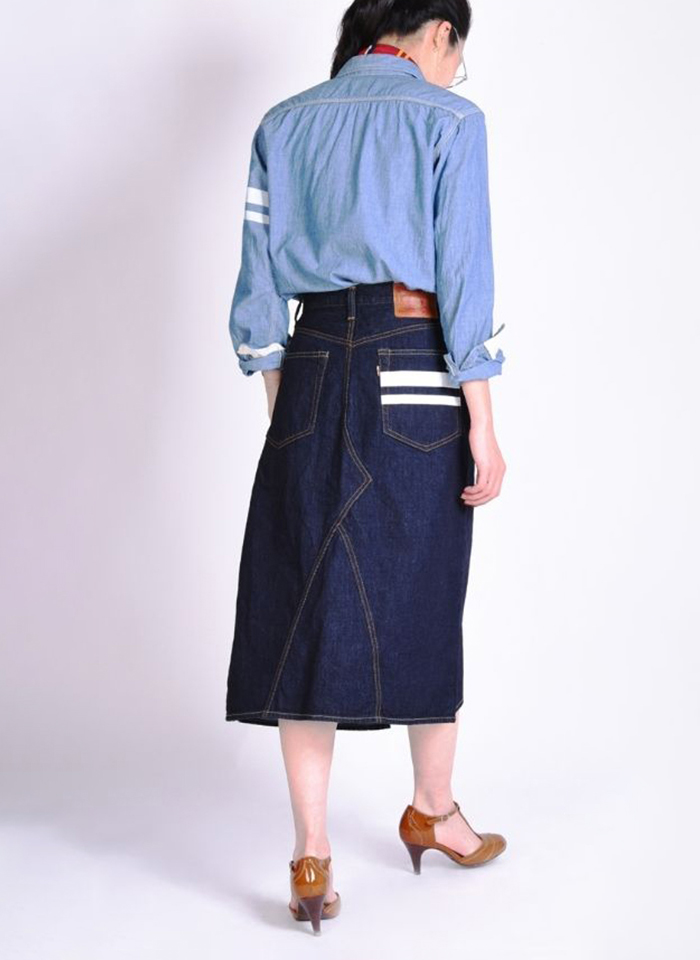 Momotaro SK0103-2 12oz Denim Rolled Skirt - Image 12