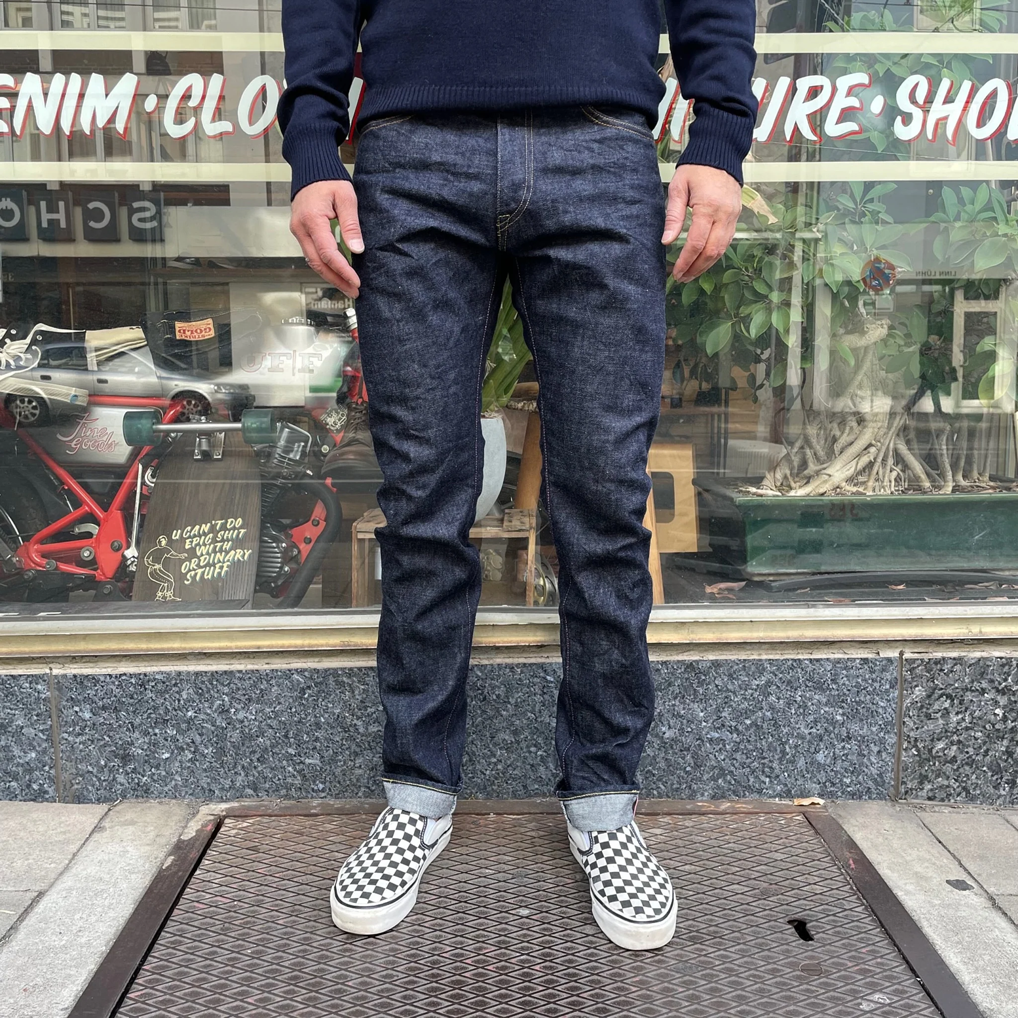 Momotaro G005-MZ 14.7oz Zimbabwe Cotton Denim "Legacy Blue" Narrow Tapered - Image 9