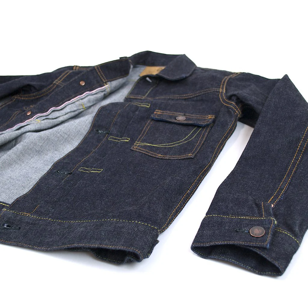 Momotaro MJ2103 14.7oz Zimbabwe Cotton Selvedge Denim Double Pocket Jacket - Image 5