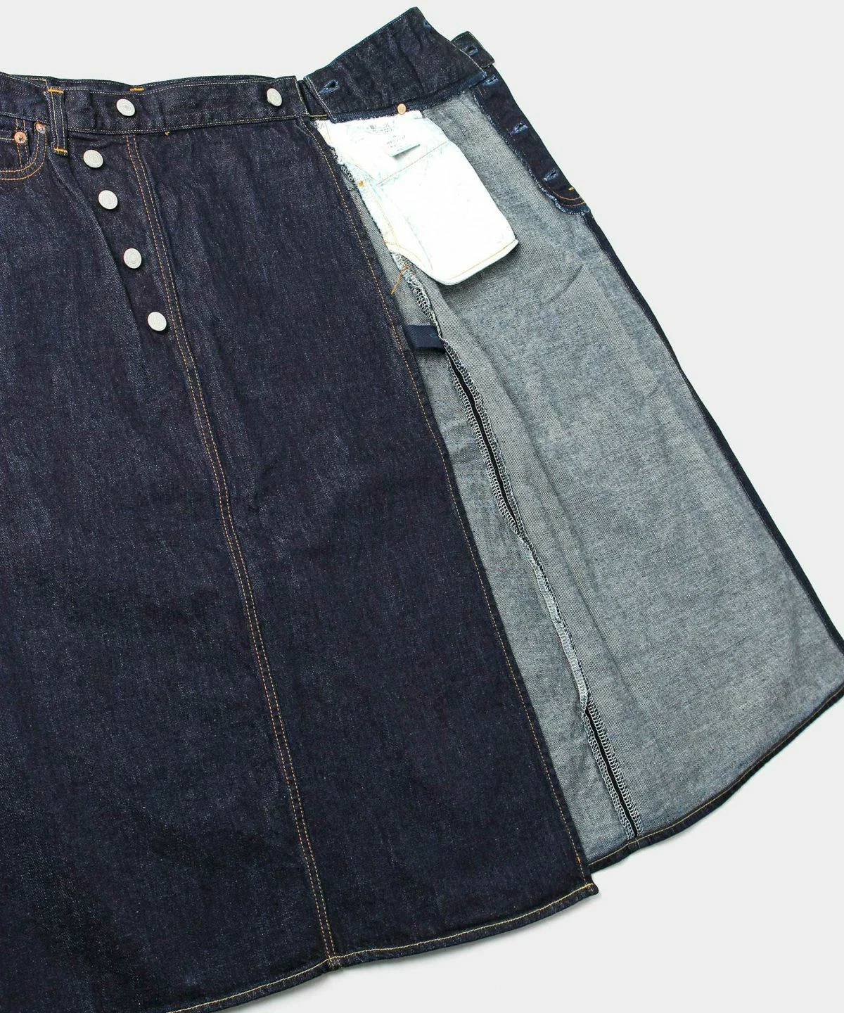 Momotaro SK0103-2 12oz Denim Rolled Skirt - Image 7