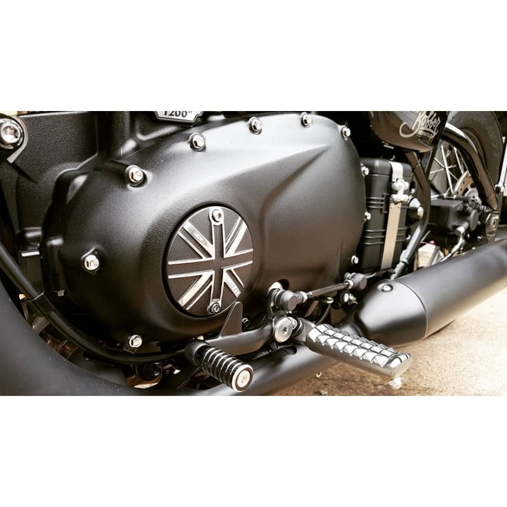 Nắp Che Lốc Côn Motone Union Jack - Black / Polish Contrast Finish - MMU031 - Image 4