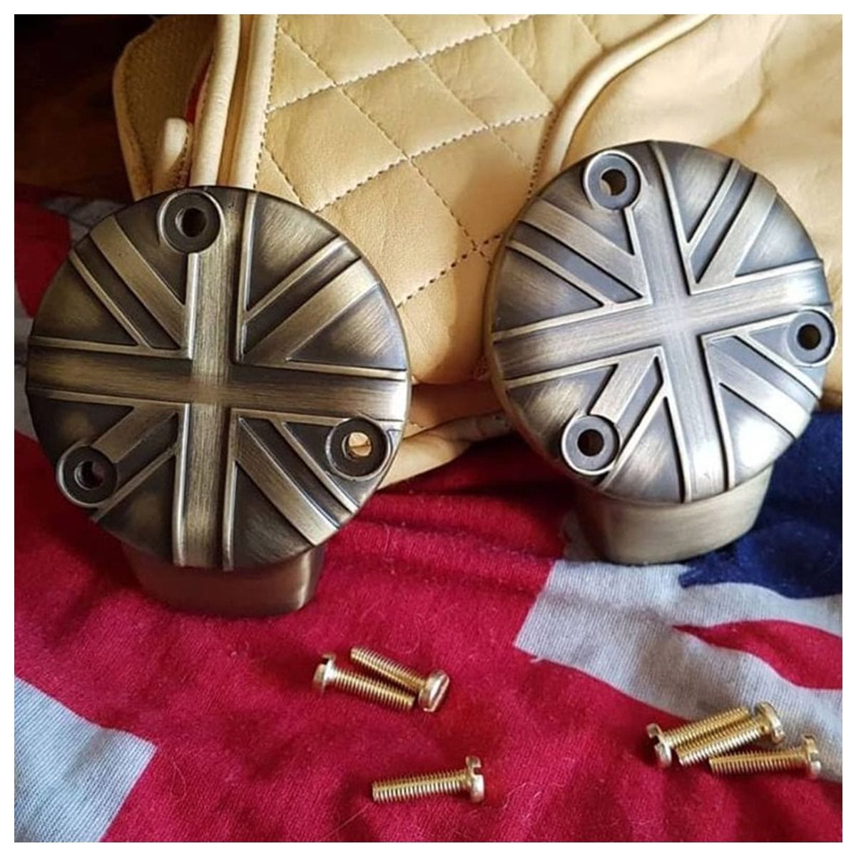 Cặp nắp che cảm biến TPS Motone Union Jack - Brass Coat - MMU013 - Image 4