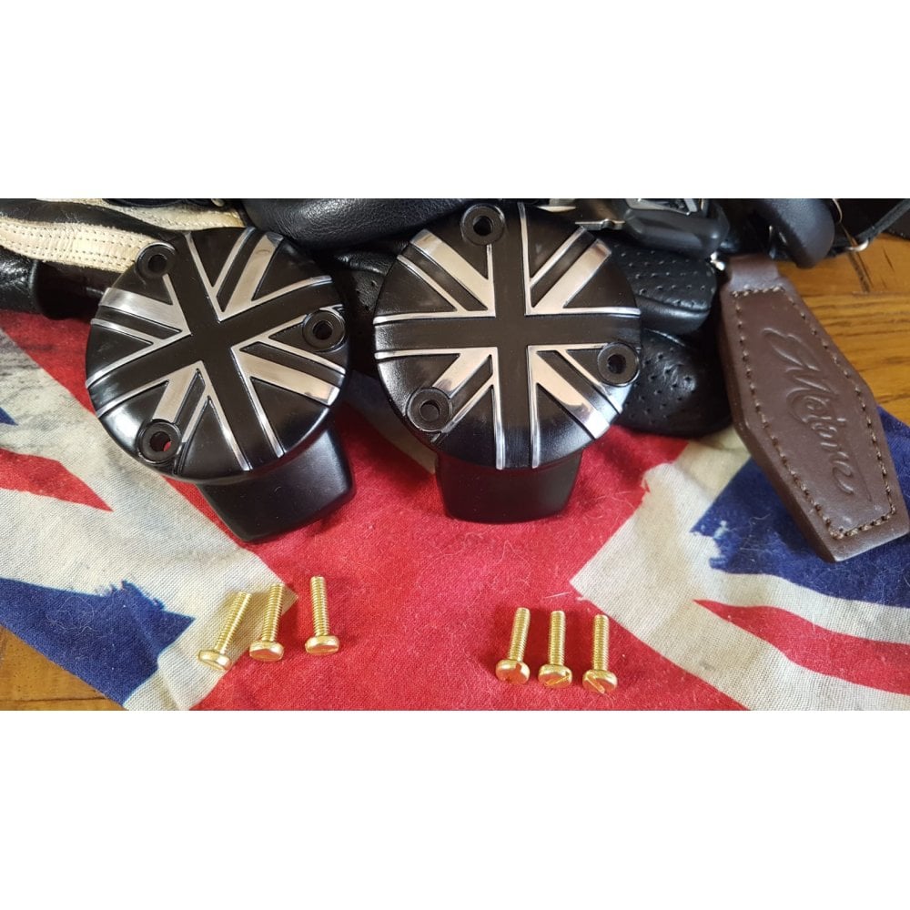 Cặp 2 Ốp Bình Xăng Con Motone Union Jack - Black/Contrast Polish - MMU009 - Image 4